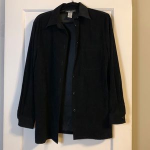 Sag Harbor Black Velvet Button Up